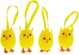 Anna's Collection paashanger kuiken 4cm geel 4 stuks kopen?