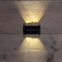 Anna's Collection Set van 2 wandverlichting solar 2 x 10 x 5,5 cm warm wit - Zwart kopen?