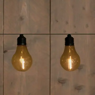Anna's Collection Solar 10 partylights filament 4.5m Geel - afbeelding 1