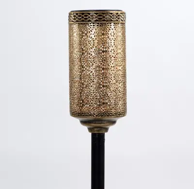 Anna's Collection Solar fakkel metaal 9 x 9 x 60 cm antiek goud - afbeelding 1
