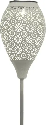 Anna's Collection Solar fakkel metaal gebroken wit 78 cm, Wit - afbeelding 1