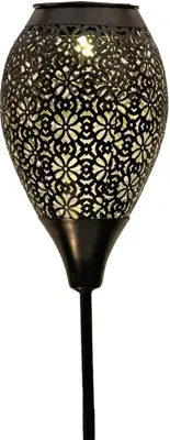 Anna's Collection Solar fakkel metaal mat zwart x 78 cm, Zwart - afbeelding 1