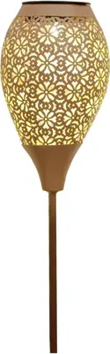 Anna's Collection Solar fakkel metaal oud roze x 78 cm, Roze - afbeelding 1