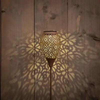 Anna's Collection Solar fakkel metaal oud roze x 78 cm, Roze - afbeelding 2