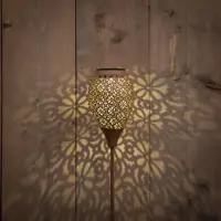 Anna's Collection Solar fakkel metaal oud roze x 78 cm, Roze - afbeelding 2
