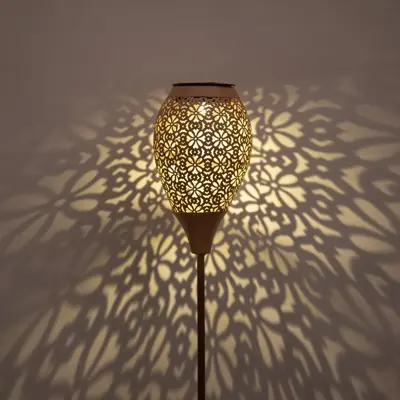 Anna's Collection Solar fakkel metaal oud roze x 78 cm, Roze - afbeelding 3
