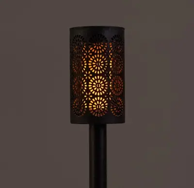 Anna's Collection Solar fakkel vlameffect 6.5x39 cm Zwart - afbeelding 2