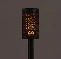 Anna's Collection Solar fakkel vlameffect 6.5x39 cm Zwart - afbeelding 2