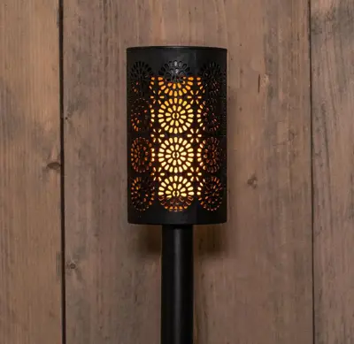 Anna's Collection Solar fakkel vlameffect 6.5x39 cm Zwart - afbeelding 3