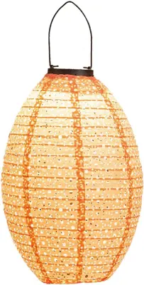 Anna's Collection Solar lampion 22 x 32 cm koraal - afbeelding 1
