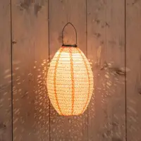 Anna's Collection Solar lampion 22 x 32 cm koraal - afbeelding 2