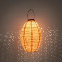 Anna's Collection Solar lampion 22 x 32 cm koraal - afbeelding 3