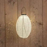 Anna's Collection Solar lampion 22 x 32 cm wit - afbeelding 3
