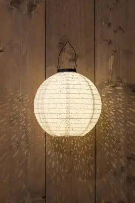 Anna's Collection Solar lampion 25 cm wit - afbeelding 2