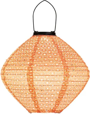 Anna's Collection Solar lampion 25 x 29 cm koraal - afbeelding 1