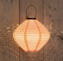 Anna's Collection Solar lampion 25 x 29 cm koraal - afbeelding 2