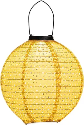 Anna's Collection Solar lampion d25cm okergeel - afbeelding 1