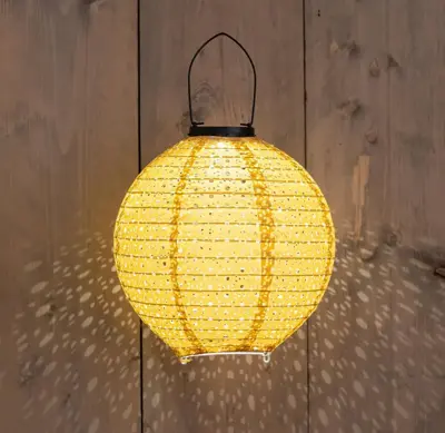 Anna's Collection Solar lampion d25cm okergeel - afbeelding 2