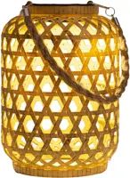Anna's Collection Solar lantaarn 15 x 21 cm Naturel - afbeelding 1