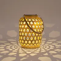 Anna's Collection Solar lantaarn 15 x 21 cm Naturel - afbeelding 2