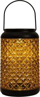 Anna's Collection Solar lantaarn amber 12,5 x 20 cm - Geel - afbeelding 1