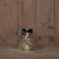 Anna's Collection solar lantaarn glas 14,5 x 16 cm transparant - afbeelding 1