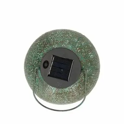 Anna's Collection Solar lantaarn metaal 14,5 x 16 cm antiek turquoise warm wit - afbeelding 3