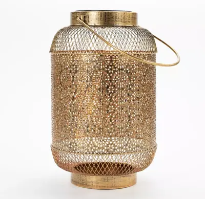 Anna's Collection Solar lantaarn metaal 16 x 16 x 25,5 cm antiek goud - afbeelding 1