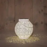 Anna's Collection Solar lantaarn metaal gebroken wit 16 cm x 14,5 cm - afbeelding 4