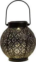 Anna's Collection Solar lantaarn metaal mat zwart 16 x 14,5 cm - afbeelding 1