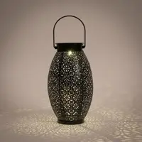 Anna's Collection Solar lantaarn metaal mat zwart 24 x 13 cm - afbeelding 3