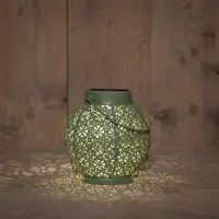 Anna's Collection Solar lantaarn metaal sage groen 16 x 14,5 cm - afbeelding 4