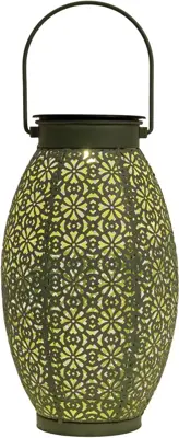 Anna's Collection Solar lantaarn metaal sage groen 24 x 13 cm, kleur: Sage green - afbeelding 1