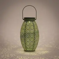 Anna's Collection Solar lantaarn metaal sage groen 24 x 13 cm, kleur: Sage green - afbeelding 3
