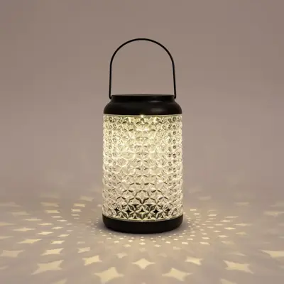 Anna's Collection Solar lantaarn transparant 20 x 12,5 cm - afbeelding 2