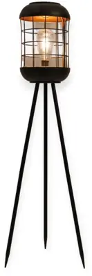 Anna's Collection Solar retro vloerlamp 18 x 88 cm - Zwart - afbeelding 1