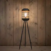 Anna's Collection Solar retro vloerlamp 18 x 88 cm - Zwart - afbeelding 2