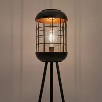 Anna's Collection Solar retro vloerlamp 18 x 88 cm - Zwart - afbeelding 3