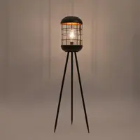 Anna's Collection Solar retro vloerlamp 18 x 88 cm - Zwart - afbeelding 4