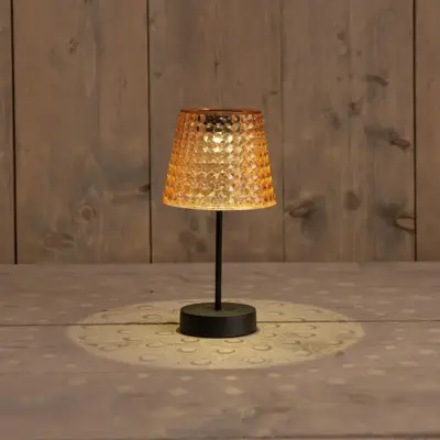 Anna's Collection Solar tafellamp amber, IP65 waterdicht, met bewegingssensor - afbeelding 2