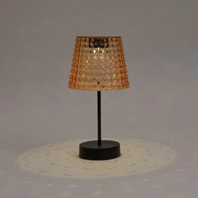 Anna's Collection Solar tafellamp amber, IP65 waterdicht, met bewegingssensor - afbeelding 3