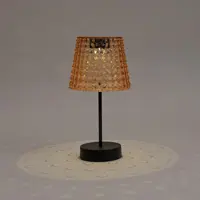 Anna's Collection Solar tafellamp amber, IP65 waterdicht, met bewegingssensor - afbeelding 3