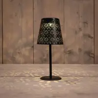 Anna's Collection Solar tafellamp metaal mat zwart 28 x 12 cm - afbeelding 2