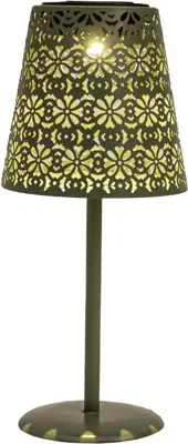 Anna's Collection Solar tafellamp metaal sage groen 28 x 12 cm - afbeelding 1