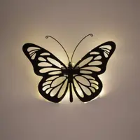Anna's Collection Solar vlinder 25 x 34,5 x 5 cm - Zwart - afbeelding 3