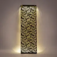 Anna's Collection Solar wand-deco metaal blad zwart 20 cm x 61,5 cm  - afbeelding 2