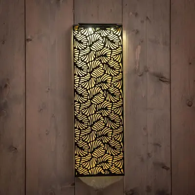 Anna's Collection Solar wand-deco metaal blad zwart 20 cm x 61,5 cm  - afbeelding 3