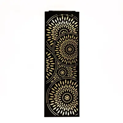 Anna's Collection Solar wand-deco metaal bloem zwart 20 cm x 61,5 cm - afbeelding 1