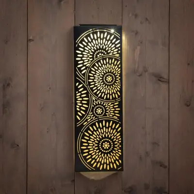 Anna's Collection Solar wand-deco metaal bloem zwart 20 cm x 61,5 cm - afbeelding 2