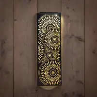 Anna's Collection Solar wand-deco metaal bloem zwart 20 cm x 61,5 cm - afbeelding 2